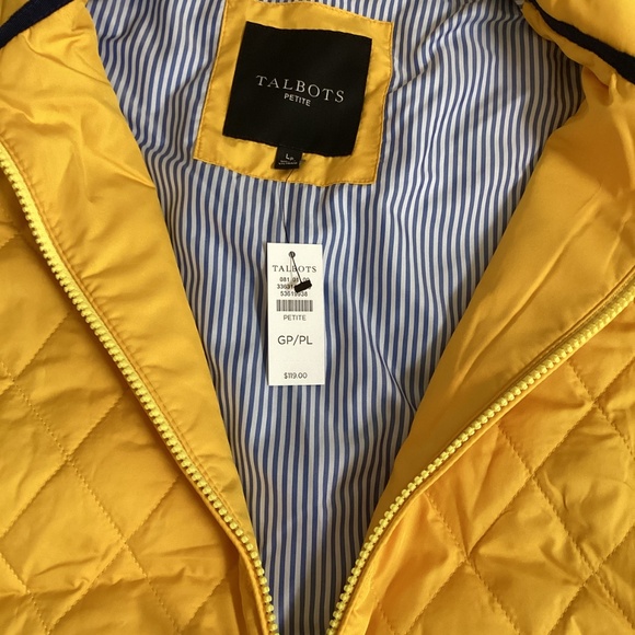 NWT Talbots sunflower yellow zip up vest Petite Large - Picture 2 of 8